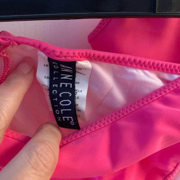 NWOT Anne Cole Three piece Vibrant Pink Swim Set size 14 bikini - Picture 2 of 4